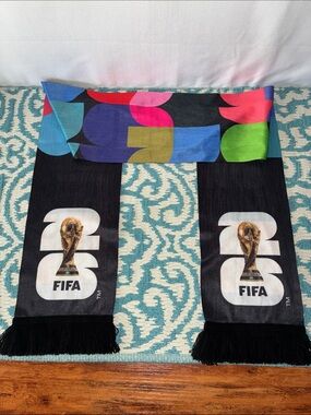 2026 Black Multicolor Soccer Fan Scarf FIFA